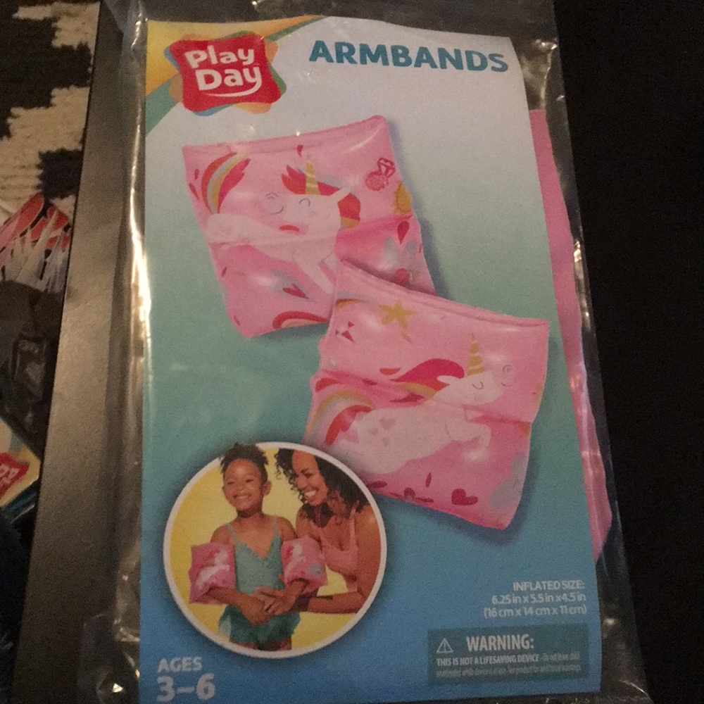 Pink unicorn armbands only have three right now.